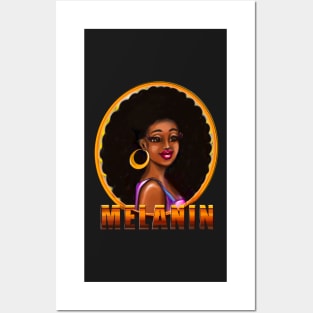 Melanin afro queen with afro hair Posters and Art